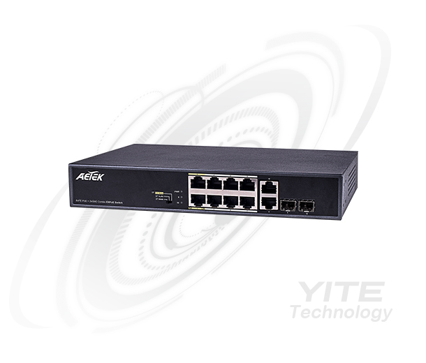 8埠PoE+2埠SFP長距離網路供電交換器