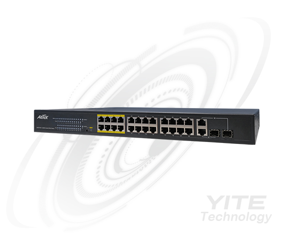 24埠PoE+2埠SFP長距離網路供電交換器